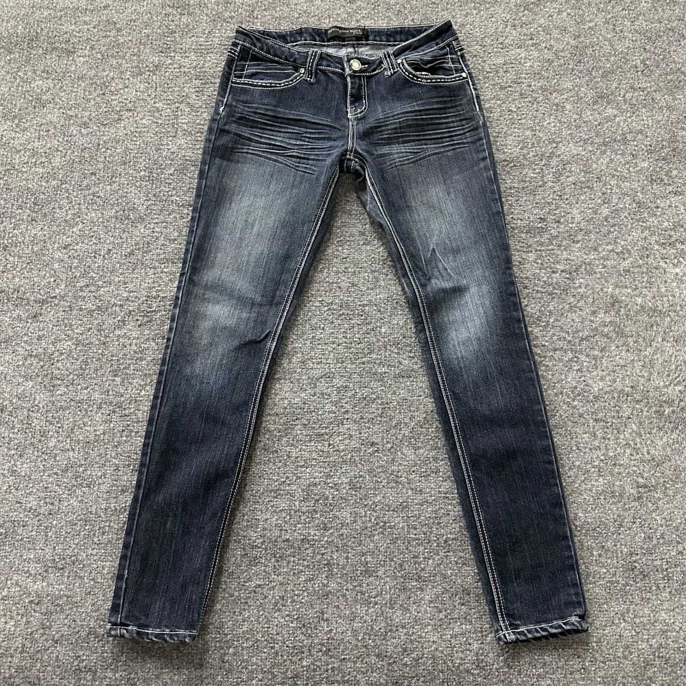 Twentyone Black Jeans Womens Size 30 Dark Wash Skinny Low Rise Contrast